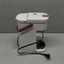 Single Serve One Cup Coffee Maker, for K Cups and Grounds, Mini Coffee Maker with Portable Handle, 6 to 12 Oz Brew Size, for Travel, Camping, Office, RV and Dorm, 120V, White and Brown