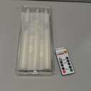 Homemory 3 Pcs Waxy Flameless Taper Candles with Remote, Flickering Battery Operated Classic Tall Candles for Home, Wedding, Party, Ivory, 9.6 inches