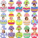 48Pcs Easter Egg Cutouts,Classroom Bulletin Board Decorations Eggs Paper Cutting DIY Crafts for Spring Party Classroom Wall Decor