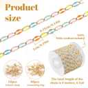 2 x 4 Meters Colorful Oil Drip Cable Chain for Jewelry Making, KC Gold Plated Brass Chain for Women, Mixed Color Dripping Oil Cable Links, Necklace, DIY Jewelry(30 Open Jump Rings+10 Lobster Clasps