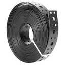 MetalStrap 1 inch x 3 apping with Holes BlackMetal Strap 1-Inch x 33FT 0.6mm Thickness for Pipe Support Pipe Hanger Strap Metal Strapping with Holes Black