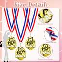 12 Pcs Gold Award Medals Bulk 2.2 Inch Basketball Volleyball Royal Dance Softball Metal Medals with Neck Ribbons Metal Trophy Award Prize Gifts for Tournaments Sports Competitions