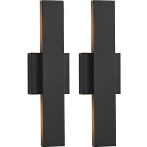 Outdoor Modern LED Wall Light Fixtures, Black Linear Exterior Wall Sconces 20W, Modern Porch Patio Light Fixture Waterproof Outdoor Wall Lights Outside Lights for House Garage Front Door Patio 2-pack, 15.7 inch 