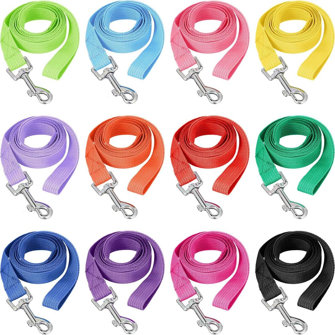 12 Pcs Nylon Dog Leash Bulk 5ft Dog Training Leash 12 Colors Puppy Line Traction Rope for Small Medium Puppy Training, Play, Camping, or Backyard(Modern Colors) 12 Pcs Nylon Dog Leash Bulk 5ft Dog Training Leash 12 Colors Puppy Line Traction Rope for Small Medium Puppy Training, Play, Camping, or Backyard(Modern Colors)
