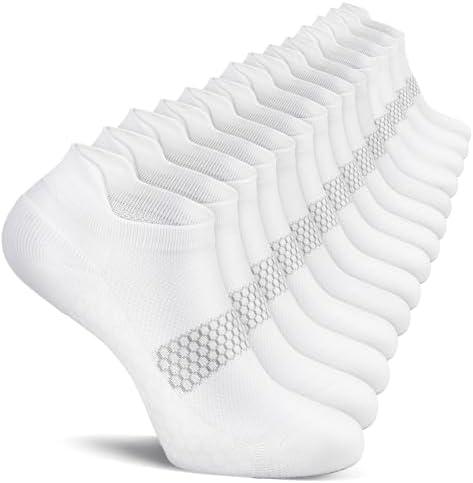 ACTINPUT 7 Pairs Ankle Compression Socks for Women, Cushioned Running Socks with Arch Support, Compression Targeted, Low Cut L/XL