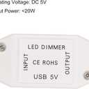 MECCANIXITY LED Strip Dimmer Switch 5V DC USB Female to Male Extension Cord with Rotary Switch Controller for LED Strips Lights, White Pack of 3