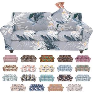 Stretch Couch Covers for 3 Separate Cushion Couch Sofa,Floral Printed Couch Sofa Cover,Washable Sofa Slipcover,Pet Friendly Furniture Protector with Elastic Bottom,Universal Fit for Home(Sofa,Cover)