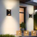 Fire Wolf LED Aluminum Porch Sconce Lights - Modern Exterior Wall Sconce, Up and Down Light Waterproof, 12W, 3000K, Black for Garage Enterway