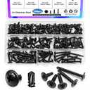 #8 Self Tapping Screws,410 Stainless Steel Self Tapping Screws for Metal,Modified Truss Head Self Drilling Screws(1/2",5/8",3/4",1",1-1/4") Sheet Metal Screws for Metal