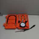 Fiada 9 Pieces Automotive Compression Tester Kit and Spark Plug Tester, Universal Car and Motorcycle Engine Testing Tools for Cylinder Pressure Gauge (Red)