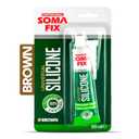 Brown Silicone Caulk - Easy Squeeze Caulking Tube, Silicone Sealant for Wood, Kitchen, Bathroom, Sink, Windows - Multi Purpose & Waterproof - 1.7 fl. oz (Brown)