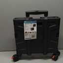 CleverMade Collapsible Crate on Wheels with Handle (35L, 4-Wheel)  Collapsible Rolling Cart with Lid, Foldable Utility Cart for Teachers, Groceries, Travel, and Office Storage  Holds 75 lbs, Black