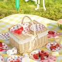 MaitianGuyou 80PCS Strawberry Party Tableware Set - 7 Inch Disposable Paper Plates and Napkins for Summer Fruit Birthday Supplies Baby Shower 1st Birthday Kids Party Decorations