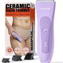 Bikini Trimmer for Women, Pubic Hair Shaver for Women -Electric Hair Shaver Razors, LADYSPOT Shaving Sets, with 3 Guards, Replaceable Hypoallergenic Ceramic Blade, Wet/Dry, (Purple)
