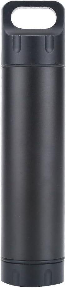 Milltrip Pill Box Case, Aluminium Alloy Pill Holder Medicine Bottle, Portable Pill Organizer Case, Waterproof Metal Pill Bottle for Outdoor Camping Travel (Black)
