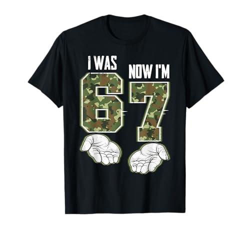 I was 6 Now I'm 7 Birthday Boys Kids 67 Meme Six Seven 6 7 T-Shirt, M