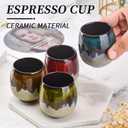 3 oz Ceramic Mini Espresso Cups Set of 4, Espresso Mugs, Porcelain Coffee Mugs Demitasse Cups, Modern Style Handless, Microwave Dishwasher Safe (Morandi Color)