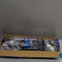 Black Double Curtain Rod 32 to 58 Inches, Blackout Wrap Around Curtain Rod for Windows, 6/8 Inch Room Darkening Telescoping Double Drapery Rod, Easy Install for Rentals & Apartments