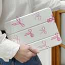 DONGKE Case Compatible with iPad 10.2 Inch 2021 2020 2019 iPad 9th/8th/7th Generation with Pencil Holder, Slim Stand Protective Case with Soft TPU Back, Auto Sleep/Wake Cover, Pink Bows