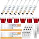 Yungyan 36 Set Nursing Graduation Party Supplies Medical Theme Labels Sticker 20 ml Plastic Syringe with Tip Cap 30 ml Cup for Medical Graduation Party Favor Photo Props