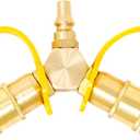 GasOne 1/4'' RV Propane Quick Connect Y Splitter Adapter for RV Trailer and Quick Connect Propane Hose Connect to Motorhome Tabletop Grill, 2 Way LP Gas Adapter 1/4" Quick Connect or Disconnect Kit