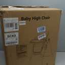 Baby High Chair, Foldable Convertible High Chair for Babies & Toddlers, Adjustable Height & Recline with Removable Double Tray, PU Cushion, Storage Basket, Easy to Clean, Gray