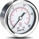 SENCTRL 0-200 psi Pressure Gauge, 2" Dial Size, 1/8 NPT Back Mount, Waterproof, Stainless Steel Case, for Pneumatic Regulator Air Compressor Portable Tank Water Tire Test