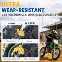 Wear-Resistant, Hyssk 60/100-14 (2.50-14) 6PR DOT-Certified, Heavy-Duty Dirt Bike Front Tire and Inner Tube, for CRF70/110, KLX110, 110cc & 125cc Off-Road Pit Bikes