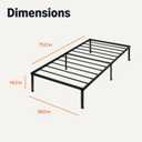 Amazon Basics Metal Bed Frame, Non-Foldable Platform Bed, Easy Assembly, Twin, 39W x 75L x 14H in, Black