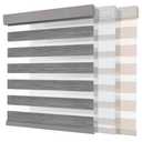 Joydeco Cordless Zebra Blinds (Pro), Dual Layer Light Control Zebra Blinds for Windows, Light-Proof Aluminum Cover, Free-Stop Roller Shades for Home & Office