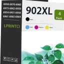 902XL High Yield Ink Cartridges Combo Pack Replacement for OfficeJet Pro Series 6978 6968 6963 6964 6962 6950 6954 6951 6960 6975 Printers 4 Pack (B C M Y)