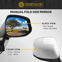 Dasbecan Right Passenger Side White Door Mirror Compatible with 2012-2015 Honda Civic Power Glass Manual Folding Replace# HO1321261,76208TR0A01-PFM,76208TR6C01-PFM,76201TR0A01ZD, 76202TR0A01