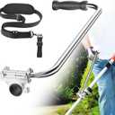 Upgraded Ergonomic Weed Eater Handle, String Trimmer Grip with Adjustable Shoulder Harness & Bracket Clamp, Universal Back Saver Handle Extension Trimmer Handle for Lawn Care, Yard Trimming