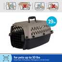 Petmate Vari Dog Kennel Portable Airline-Friendly Carriers & Crates for Small Dogs and Puppies, Durable Plastic, Pet Carrier For Home and Travel, XS Extra Small 19" For Dogs Up To 10 Lbs, Taupe