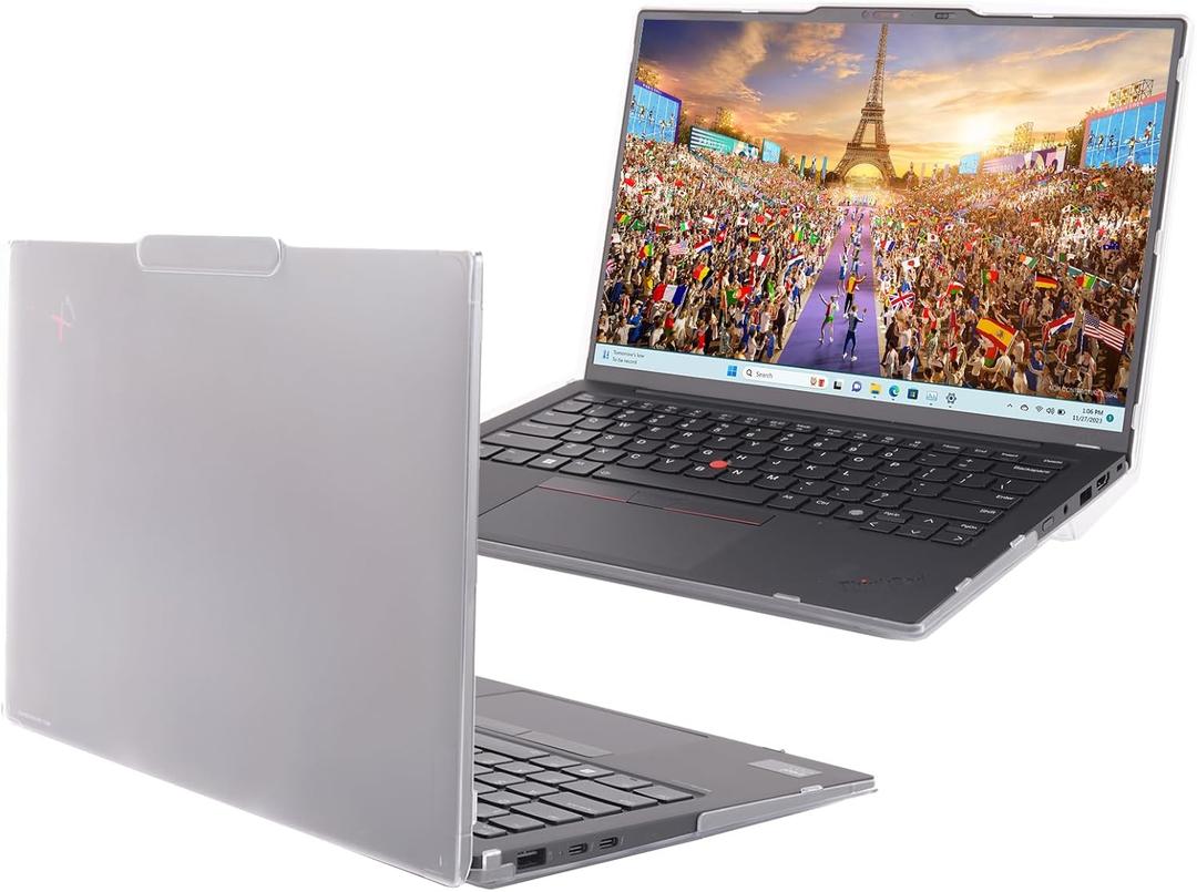 mCover Hard Case ONLY Compatible for 2024-2025 14" Lenovo ThinkPad X1 Carbon Gen 12/13 Windows Notebook PC (with 180-degree Hinge, NOT Fitting Any Other Lenovo Models) - Clear