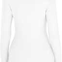 Jar of Love Women's Long Sleeve Shirts for Women Mock Turtle Neck Ribbed Slim Fit Fall Winter Thermal Underwear Tops (White, M)