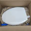 Mayfair Aurora Slow Close Toilet Seat, Easy Clean Hinges and Adjustable Perfect Fit Plastic Seat, Made in USA, Elongated, Biscuit