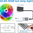 DAYBETTER Led Strip Lights 32.8ft Kit with Remote and Power Supply Color Changing