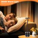 Black LED Cordless Table Lamp Set of 2, Rechargeable Wireless Lamps with Speaker, 3 Color Dimming Desk Lamp for Bedside, Room, Office, Restaurant, Bar, Night