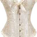 Corset Tops for Women Sexy Overbust Bustier Lace Up Strapless Party Club Fairycore Renaissance Halloween Costume, XL