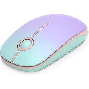 Unipows Wireless Mouse - 2.4G Slim Portable Computer Mouse with Nano Receiver, Less Noise Mobile Optical Mice for Notebook, PC, Laptop, Desktop (Gradient Mint Green)