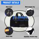 FASTECH 22 Inch Bottom Tools Bag With Wide Mouth For Tool Storage, Carrier and Organizer, Heavy Duty Tool Tote Bag For Men/Women, Wide Mouth Tool Bag With Inside Pockets (22 Inch)
