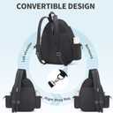 Tennis Bag, Convertible Sling Crossbody Backpack Waterproof Reversible Racket Bags for Women Men