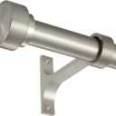 Short Curtain Rod 12-20 Inch Telescoping Side Curtain Rods, 1Inch Pole Adjustable Metal Drapery Rod, Matte Nickel