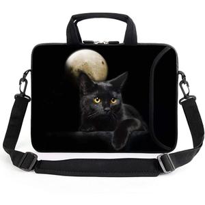 Amary 13" 13.3" Laptop Sleeve Chromebook Case Adjustable Shoulder Strap With Handle Accessory Pocket (Cat)