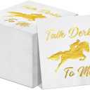 Pasimy 100 Pieces Talk Derby to Me Napkins Bulk Derby Day Cocktail Napkins Decorative Horse Racing Party Napkins for Horse Race Run for the Roses Party Decoration Supplies (Foil)