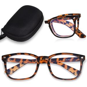 olding Reading Glasses for Women Men, Portable Blue Light Blocking Glasses Readers with Zipper Case