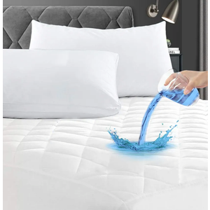 GRT Cali King Waterproof Mattress Pad, 100% Waterproof Quilted Fitted Mattress Protector, Noiseless Hollow Cotton Mattress Cover, Fitted 8"-26" Deep, Dust Proof