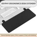 Sisyphy Ergonomics Desk Extender Tray, 21.7x9.5" Punch-Free Clamp on, Foldable Keyboard Drawer Tray, Table Mount Arm Wrist Rest Shelf, Computer Elbow Arm Support