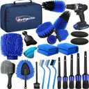 Qydipclin 23Pcs Car Detailing Kit, Car Detailing Brush Set, Car Wash Cleaning Kit, Car Detailing Brushes, Professional Car Care Kit for Interior Exterior Wheels, Blue